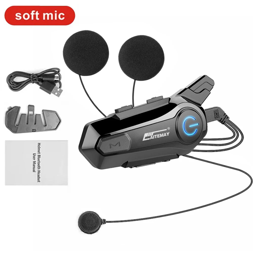 Bluetooth Motorcycle Helmet Intercom Headset 1000M