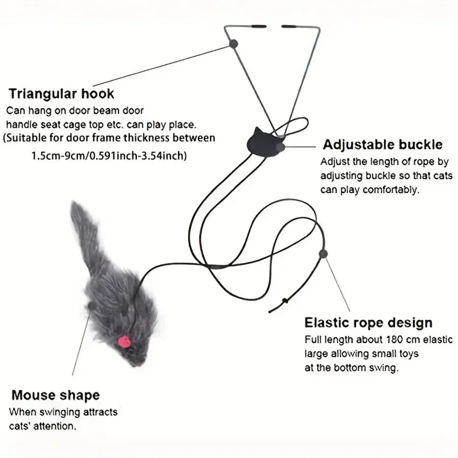 Interactive Hanging Mouse Toy – Endless Fun for Curious Cats!