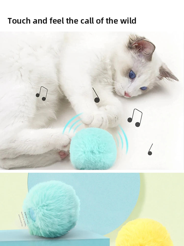 Smart Plush Cat Toy – Electric Catnip Squeaky Ball