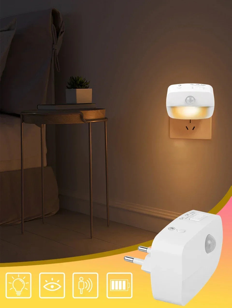Plug-In LED Motion Sensor Night Light EU