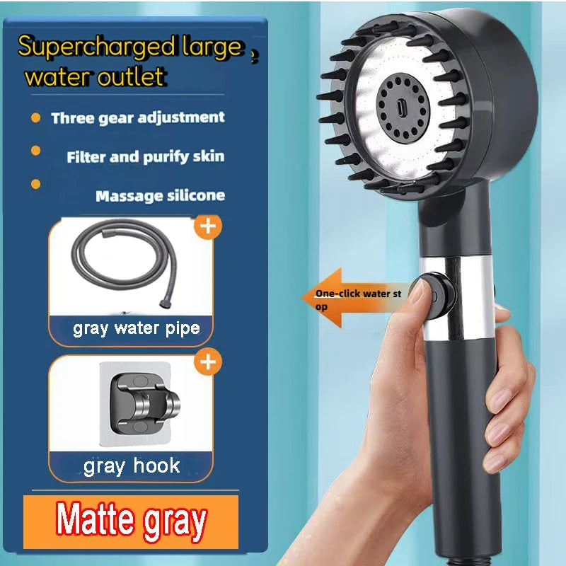 4 Modes Shower High Pressure Massage Shower Head With Filter Element