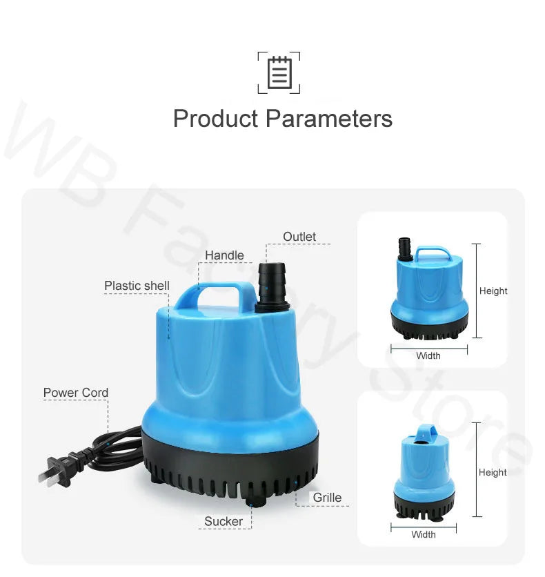 Submersible Aquarium Water Pump 220V EU Plug