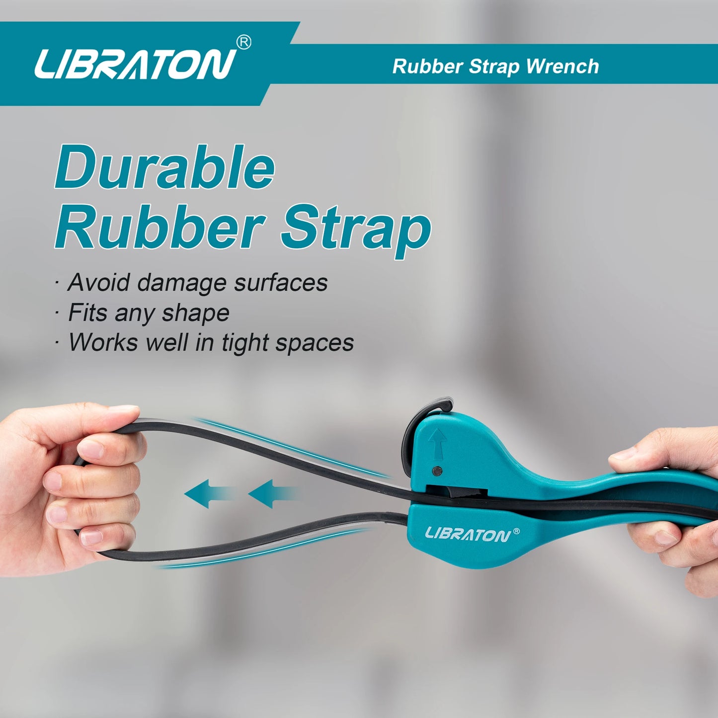 LIBRATON 150mm Adjustable Rubber Strap Wrench – Universal Grip Tool