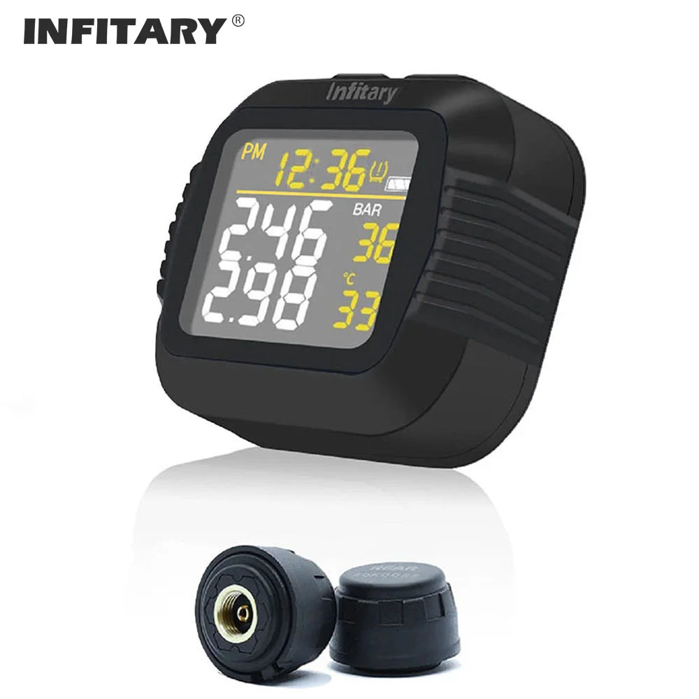 Infitary Wireless Motorcycle TPMS LCD Display
