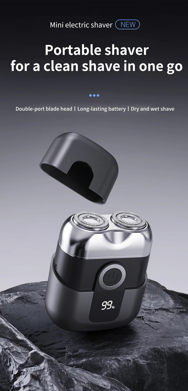 Electric Smart Rechargeable Dual Blade Shaver