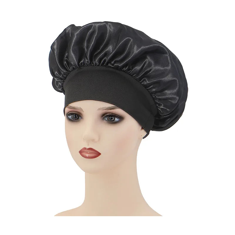 Silk Nightcap for Women with Wide Brim