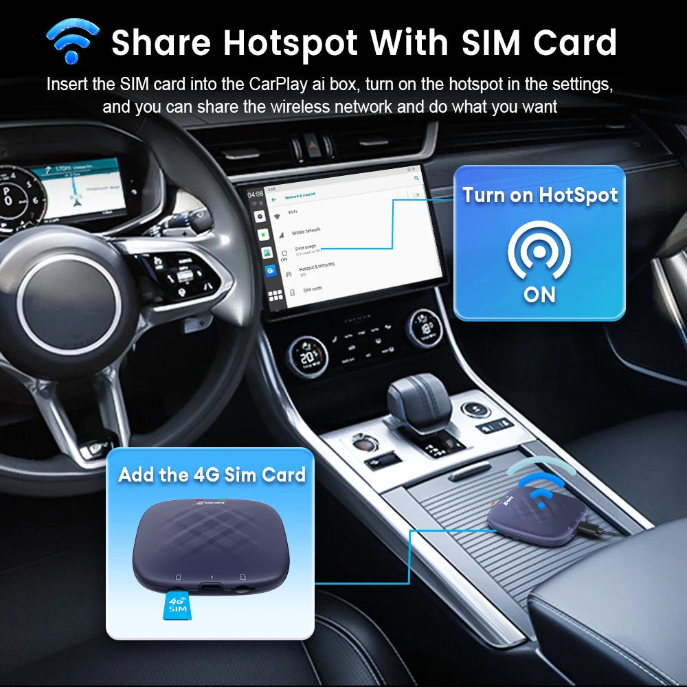 CarlinKit Android 13 AI Box – Wireless CarPlay with Smart TV Power!