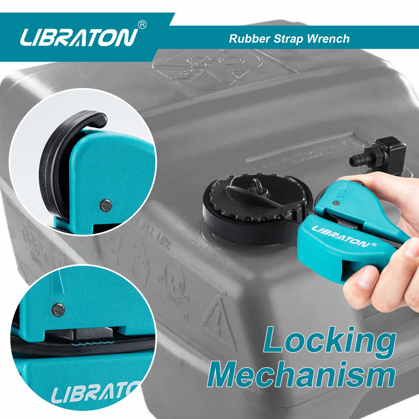 LIBRATON 150mm Adjustable Rubber Strap Wrench – Universal Grip Tool