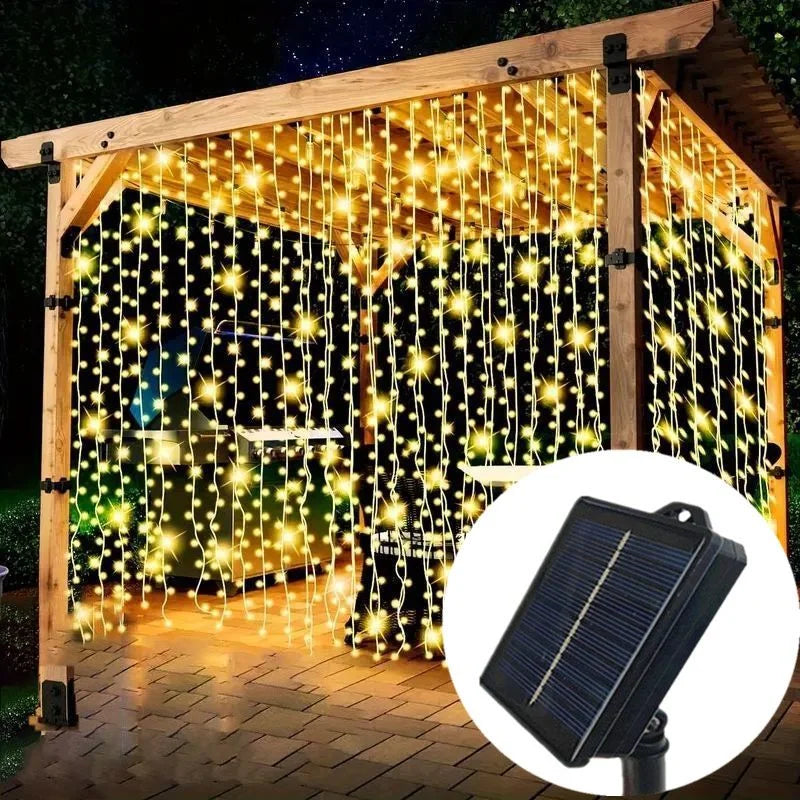 Outdoo Solar Curtain Lights Garden Light Fairy Lights LED Lights