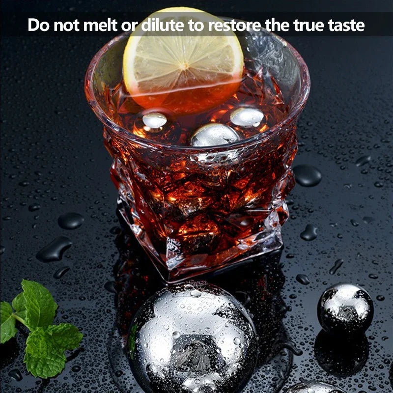 Reusable Stainless Steel Ice Cubes – Set of 2/4/8