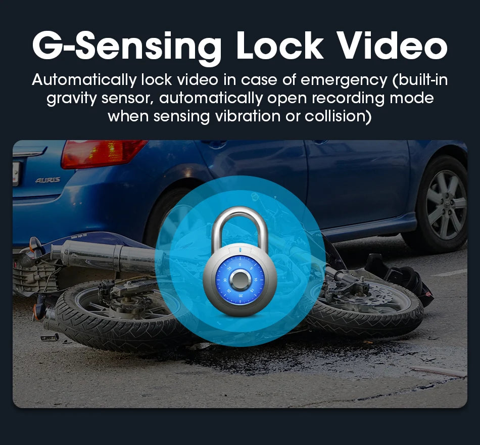 5" Motorcycle GPS DVR – Waterproof Dash Cam with CarPlay