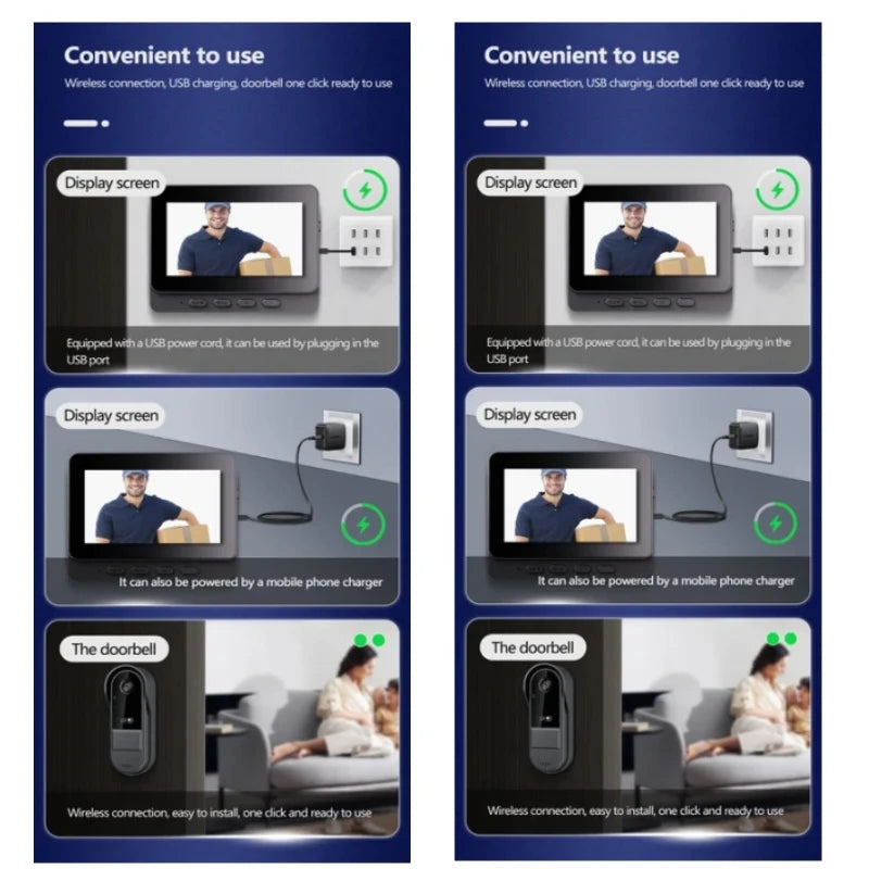 Wireless Visual Doorbell with 4.3" HD Screen