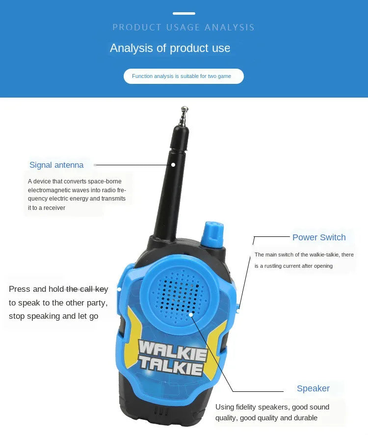 2PCS Mini Wireless Walkie Talkies for Kids