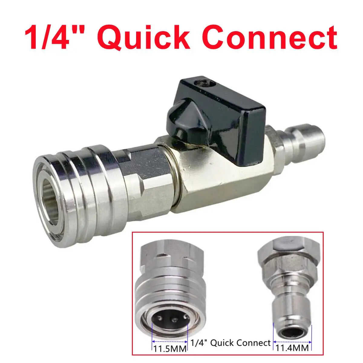 1/4" Ball Valve Quick Connector – Control High Pressure with a Click!