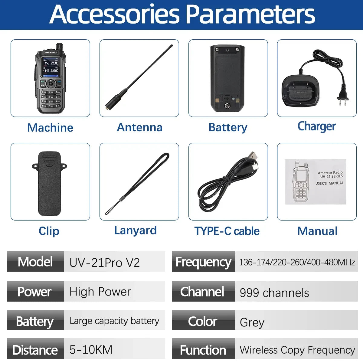 Baofeng UV-21 Pro V2 Waterproof Long-Range Radio