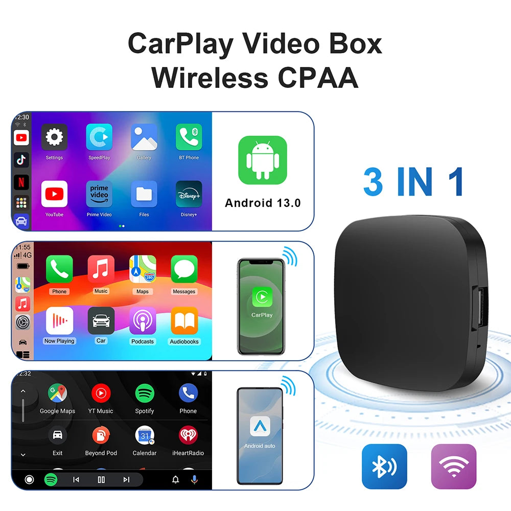 Smart CarPlay AI Box – Android 13 TV Power in Your Car!