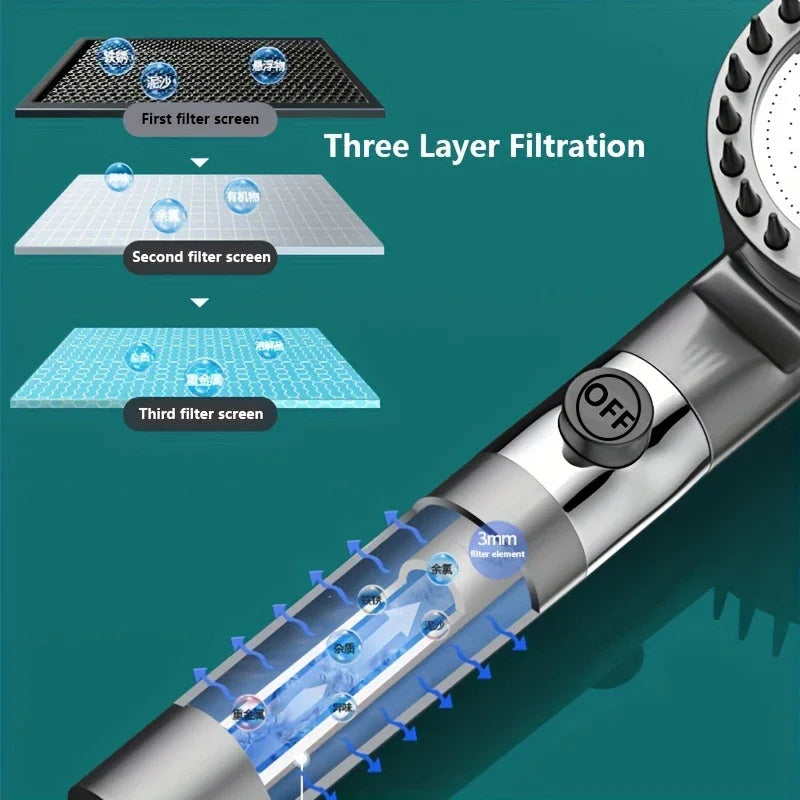 4 Modes Shower High Pressure Massage Shower Head With Filter Element