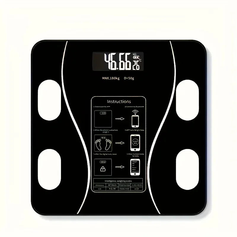Smart Bathroom Scale with LED Display Glass