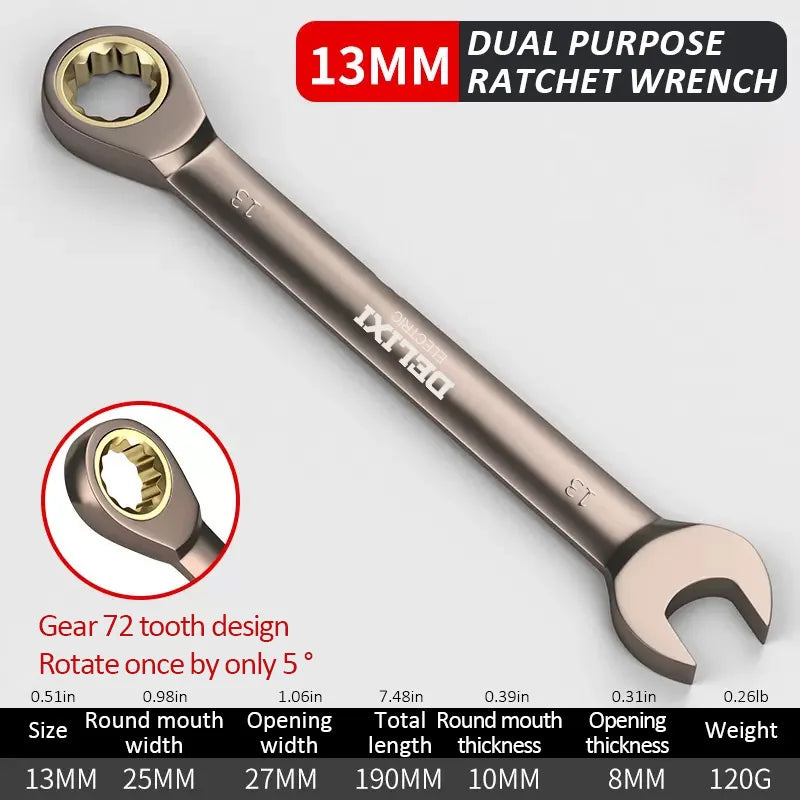 DELIXI Dual-Use Ratchet Wrench – Precision Power, Both Ways!