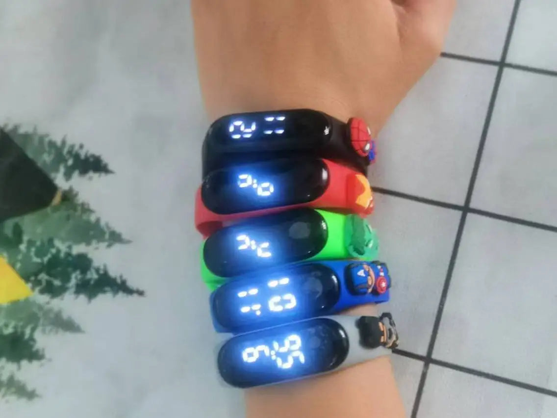 Marvel Kids LED Watch – Waterproof Cartoon Design
