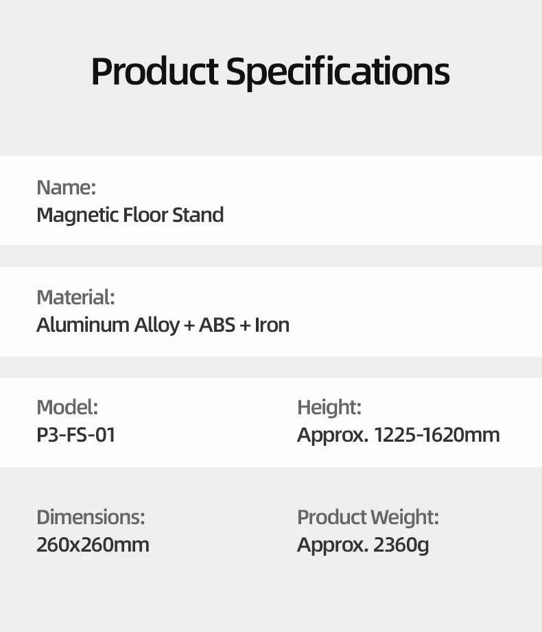 TELESIN Magnetic Floor Phone Stand Holder