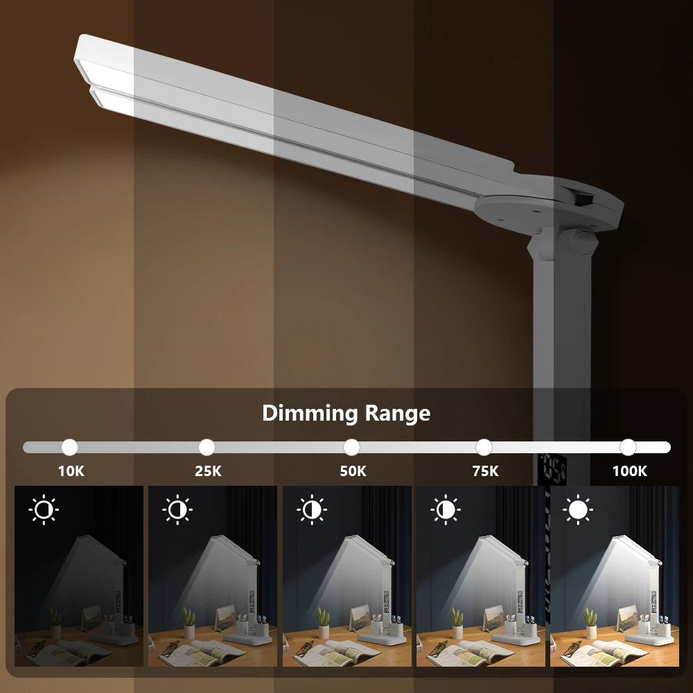 Smart Touch LED Desk Lamp Rechargeable for Study