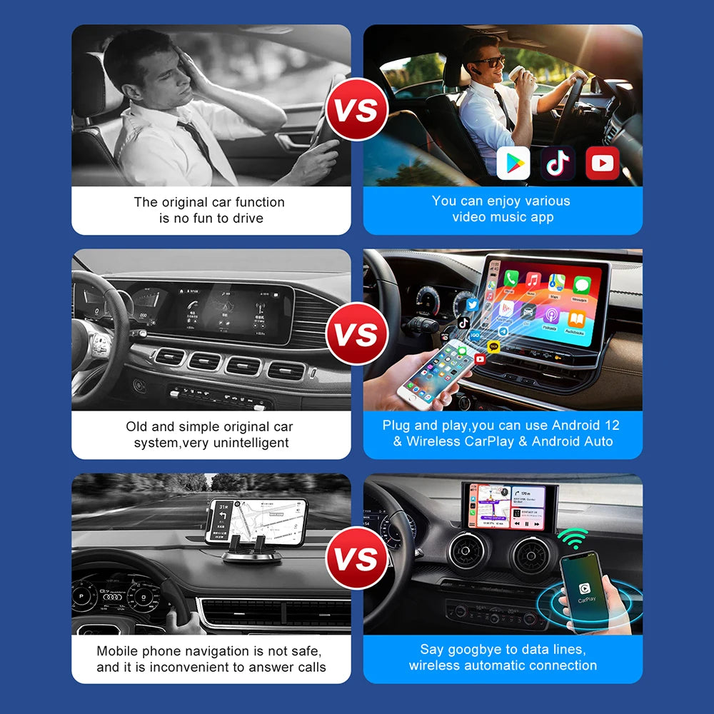 Smart CarPlay AI Box – Android 13 TV Power in Your Car!