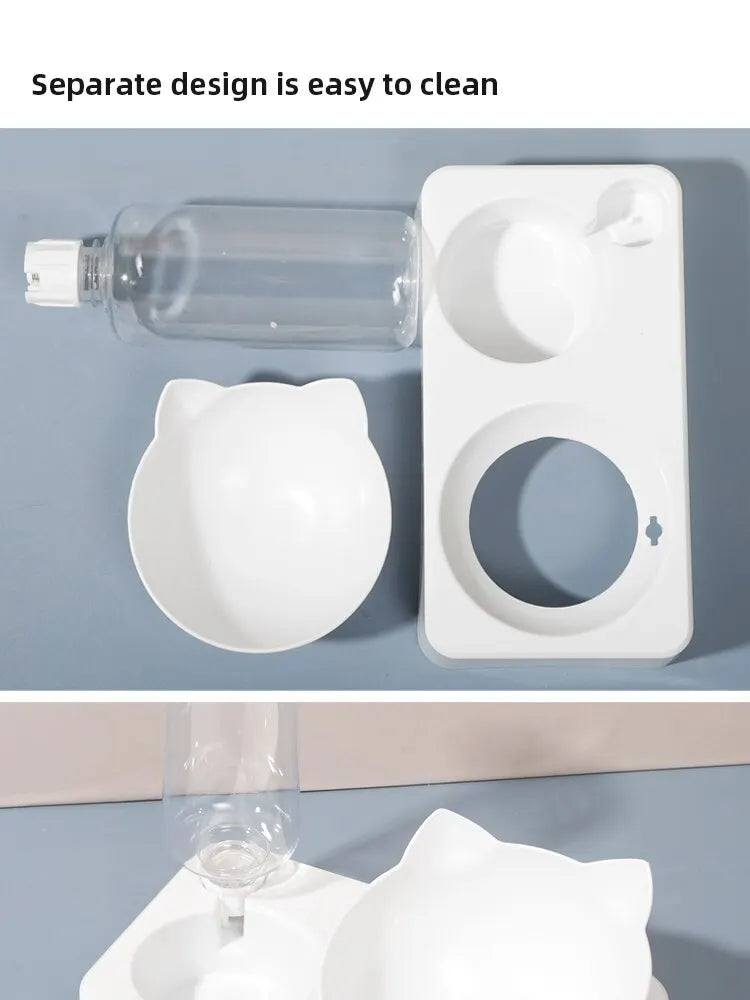 2-in-1 Tilted Pet Bowl & Water Feeder – Eat Smart, Drink Easy!