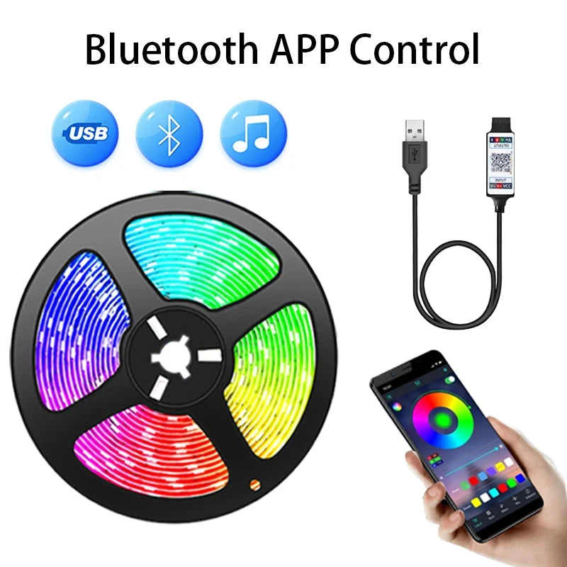 RGB LED Strip Lights Smart SMD 5050 Bluetooth Flexible Tape