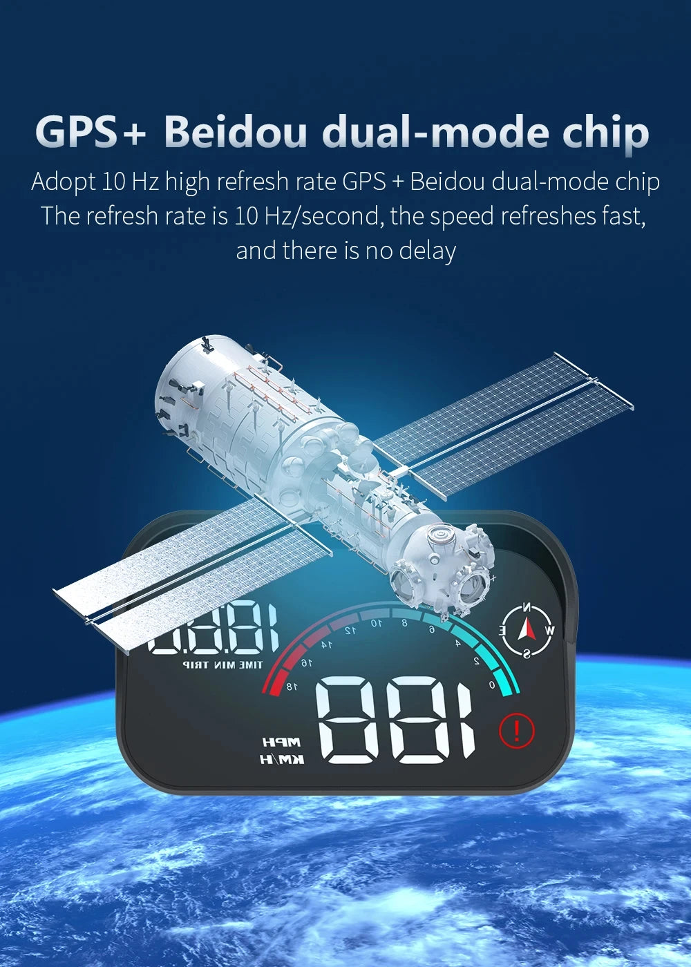 Universal GPS HUD for Cars – Digital Head-Up Display Speedometer