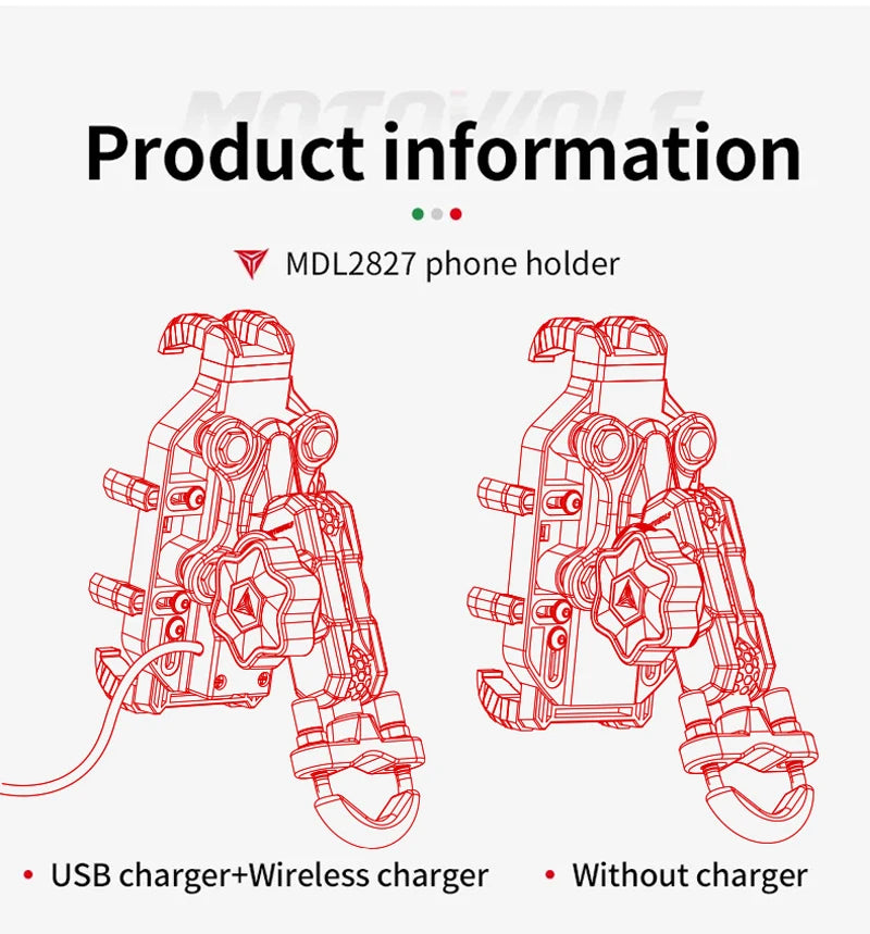 Motorcycle Wireless Charging Phone Mount