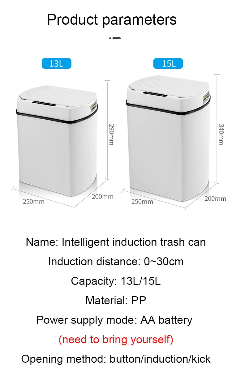 Smart Touchless Trash Can for Home Use