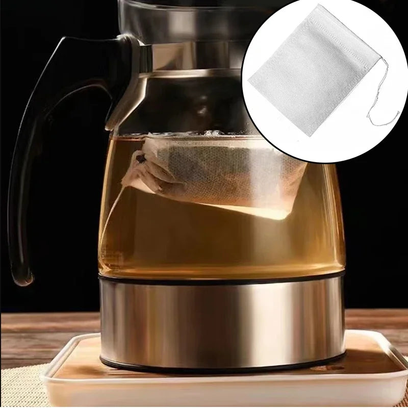 100 Pcs Disposable Tea Filter Bags with String