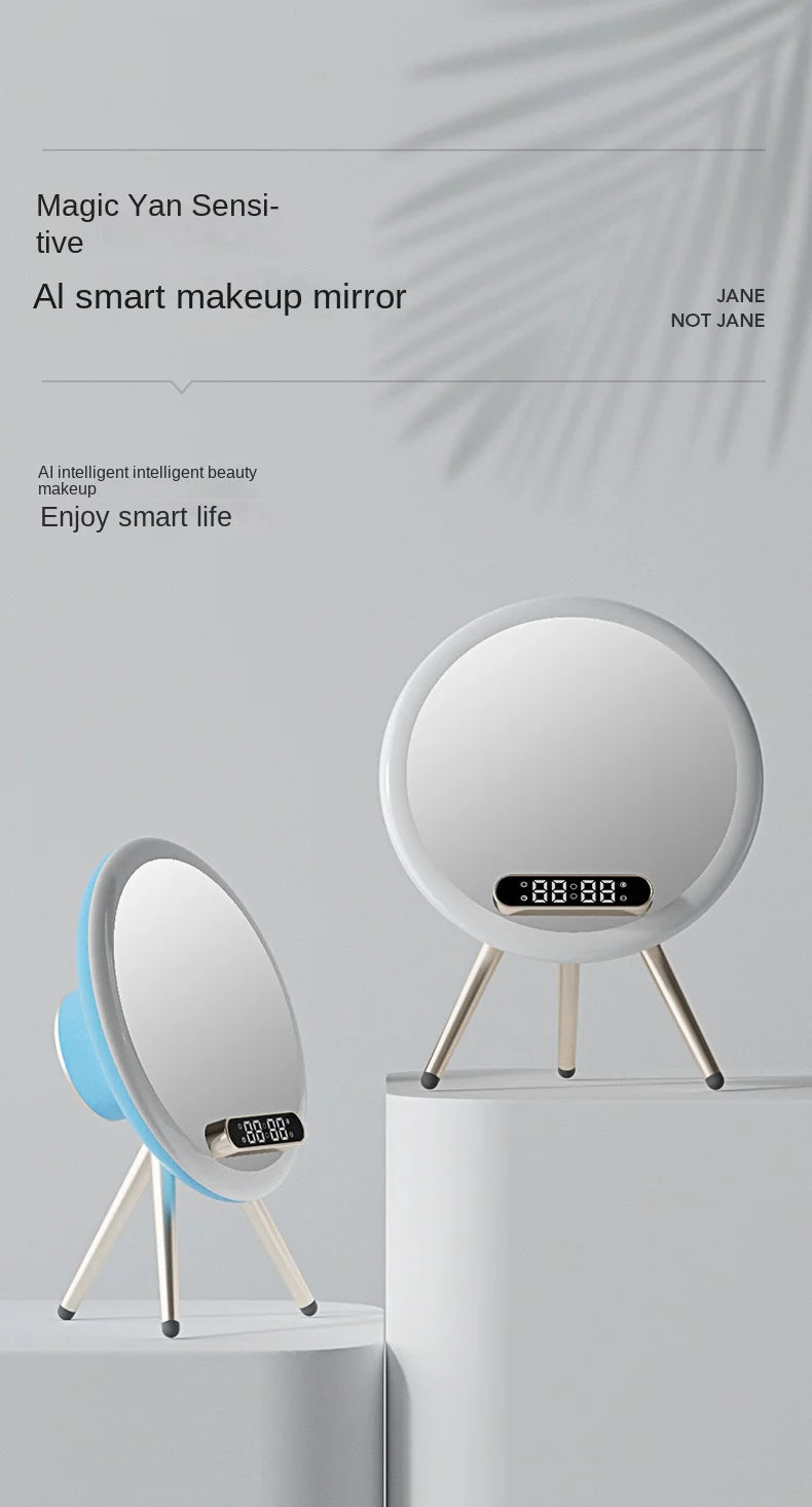 Smart Bluetooth Makeup Mirror with Wireless Charger