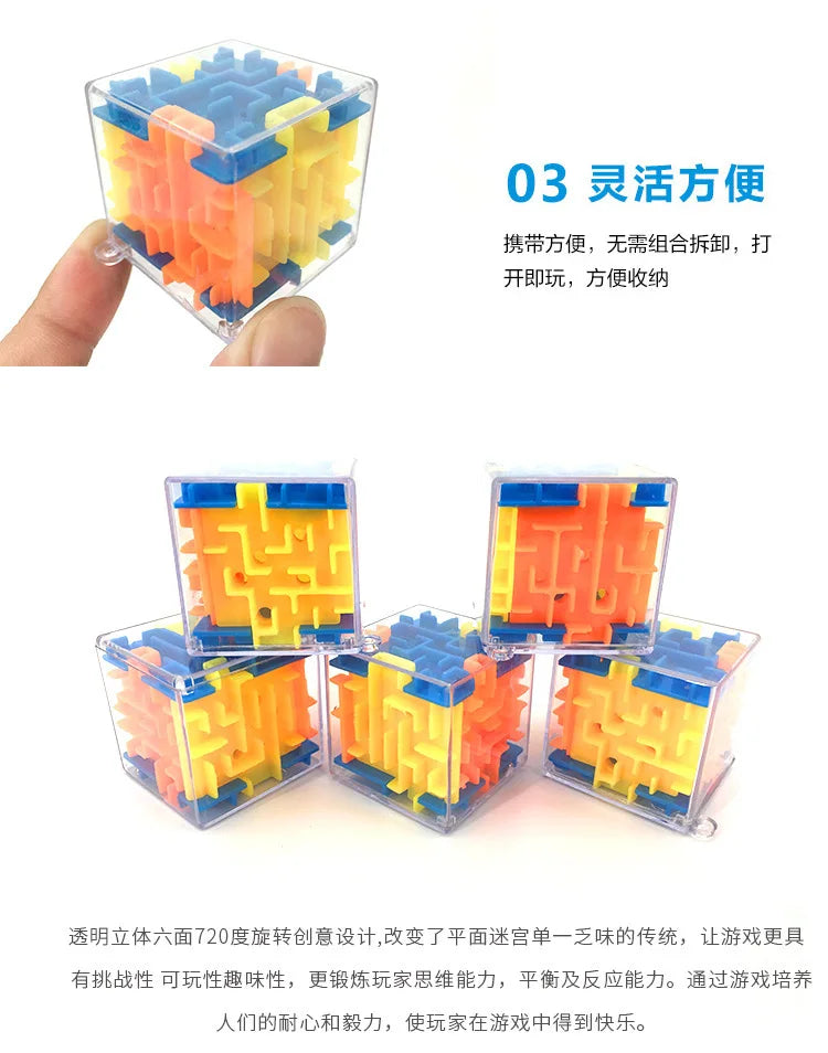 Mini 3D Maze Puzzle Cube – Stress Relief Toy