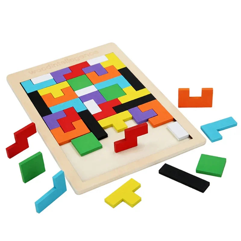 Montessori Wooden Puzzle Blocks – Brain-Boosting 3D Fun!