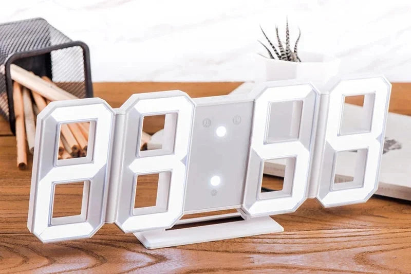 3D Digital Wall Clock Decoration for Home Glow Night Mode