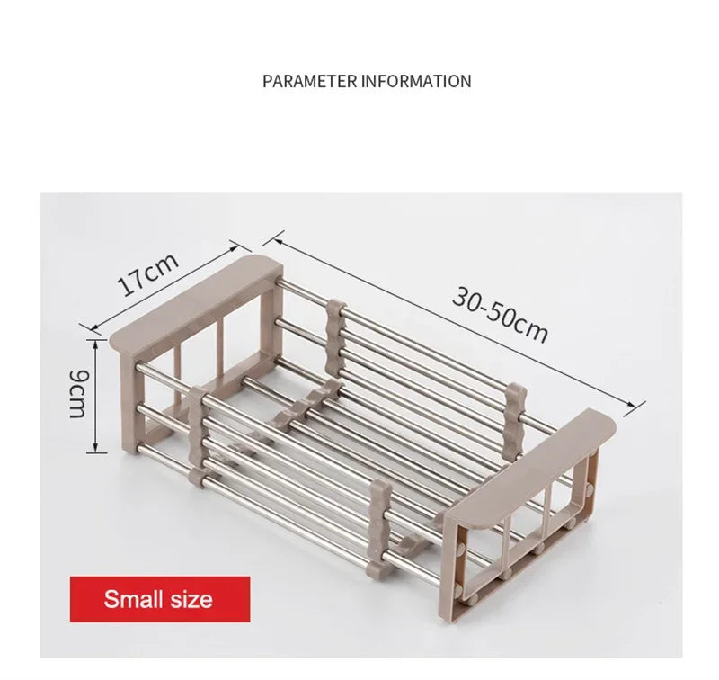 Extendable Stainless Steel Sink Rack – Dry, Rinse & Store