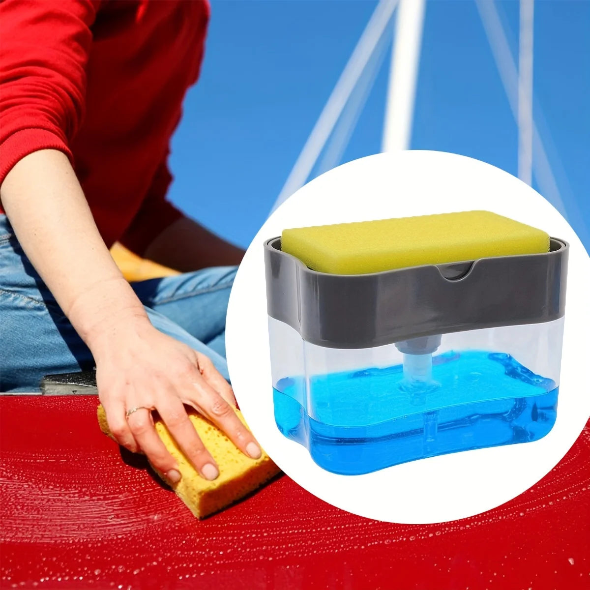2-in-1 Kitchen Soap Dispenser with Sponge Holder