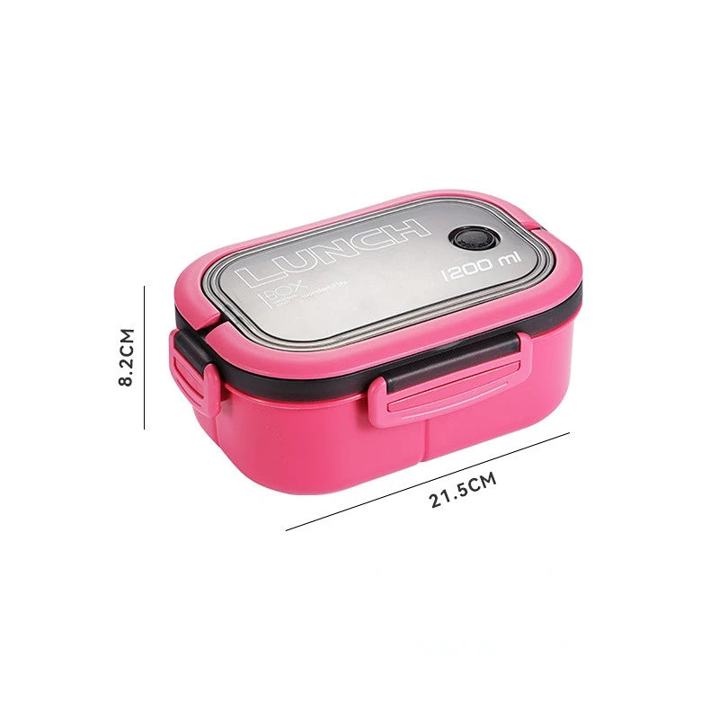 1200ML 2-Layer Bento Lunch Box with Spoon & Fork