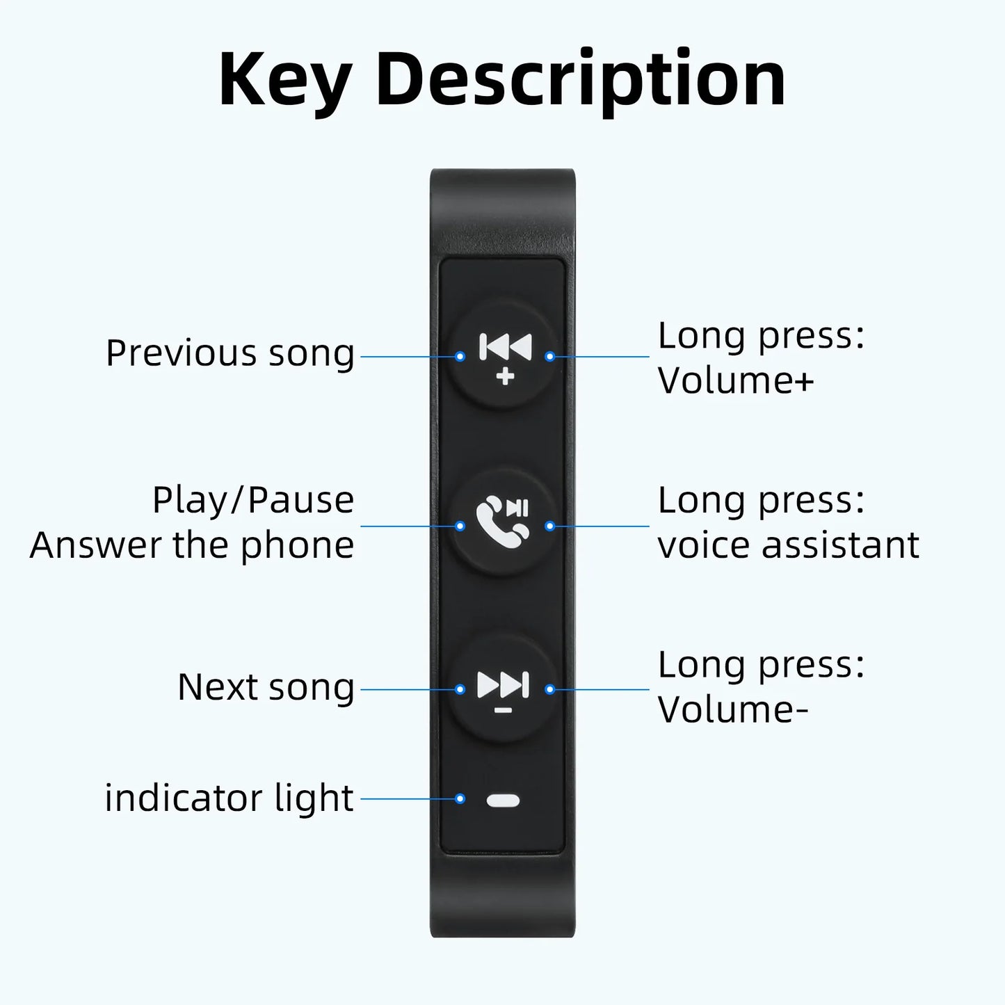 Motorcycle Bluetooth Handlebar Media Controller Switch