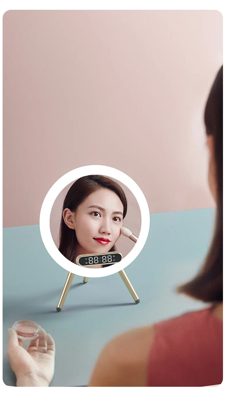 Smart Bluetooth Makeup Mirror with Wireless Charger