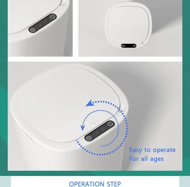 Smart Sensing Automatic White Trash Can 12L