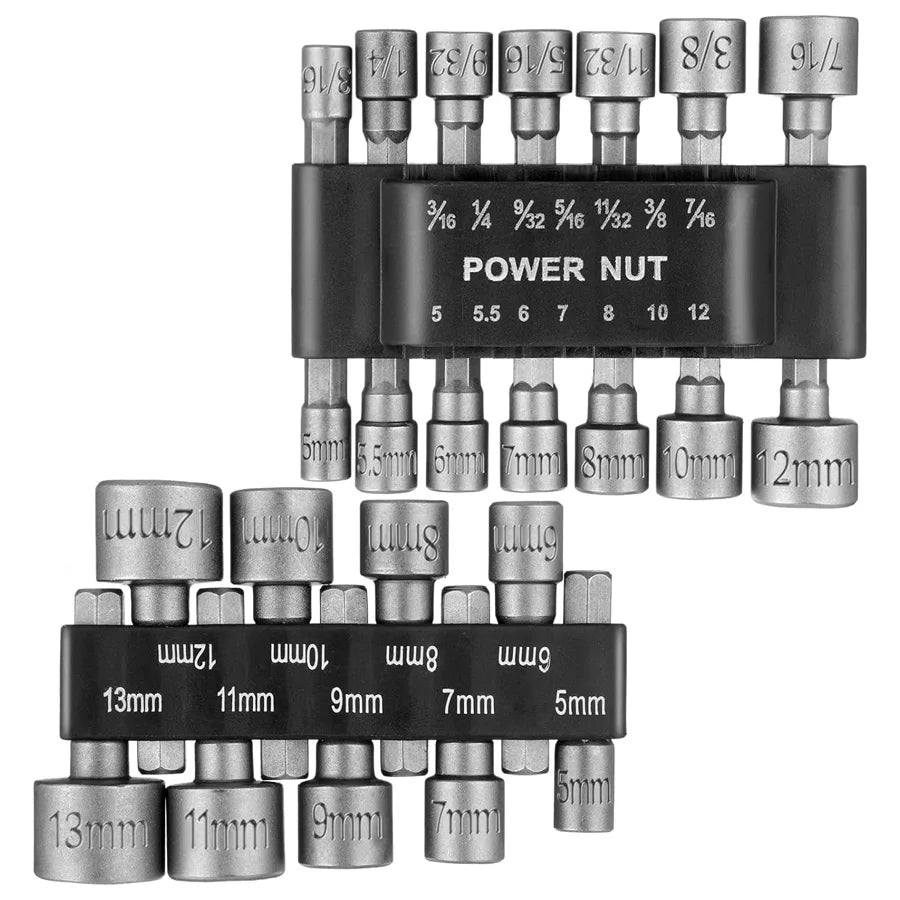 9/14pcs Hex Socket Wrench Set – Screwdriver & Extension Rod Kit