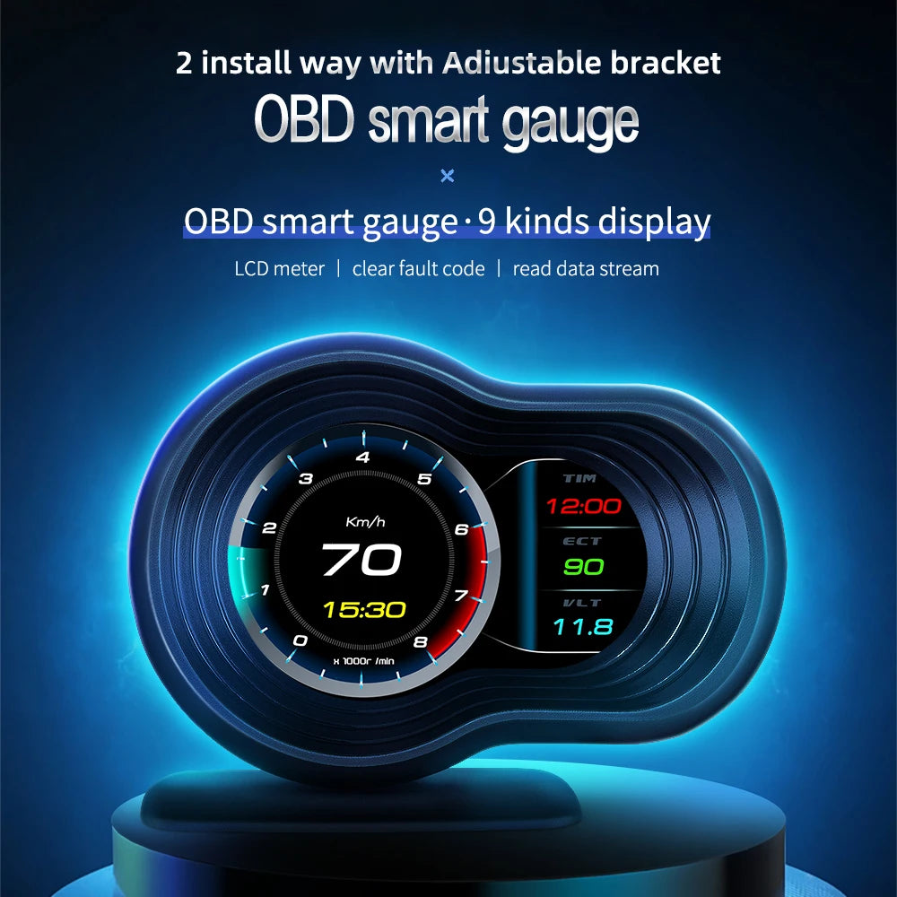 OBD2 HUD Digital Speedometer Display F9