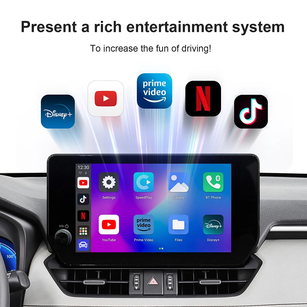 Smart CarPlay AI Box – Android 13 TV Power in Your Car!