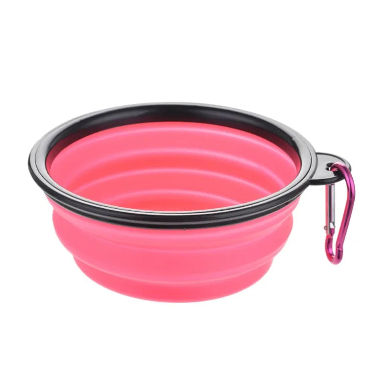 Collapsible Silicone Pet Bowl with Carabiner Clip