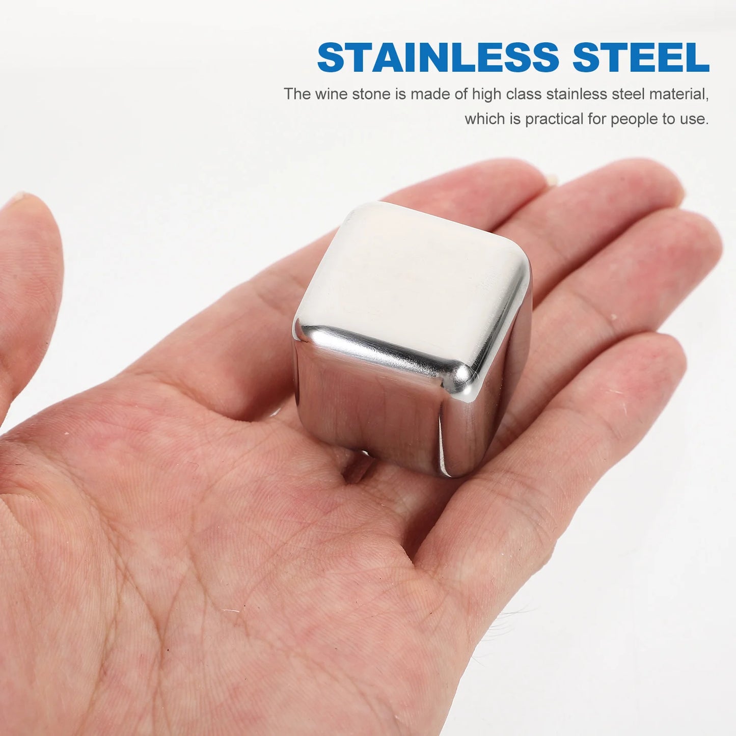 12pcs Stainless Steel Whiskey Ice Cubes Set