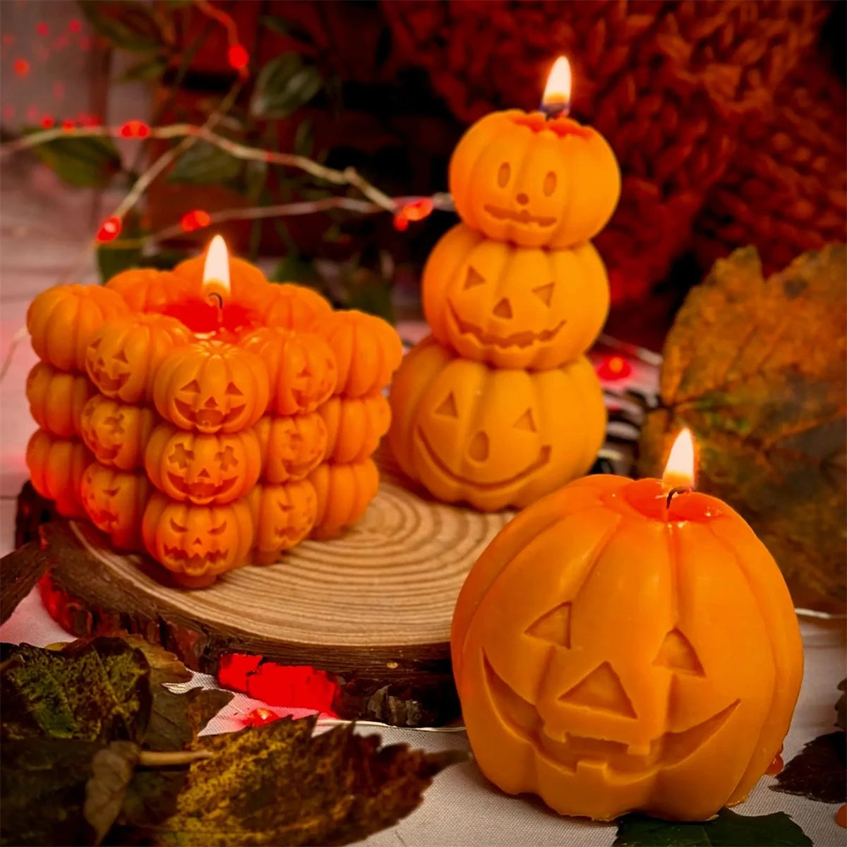 3D Skull & Pumpkin Candle Silicone Mold