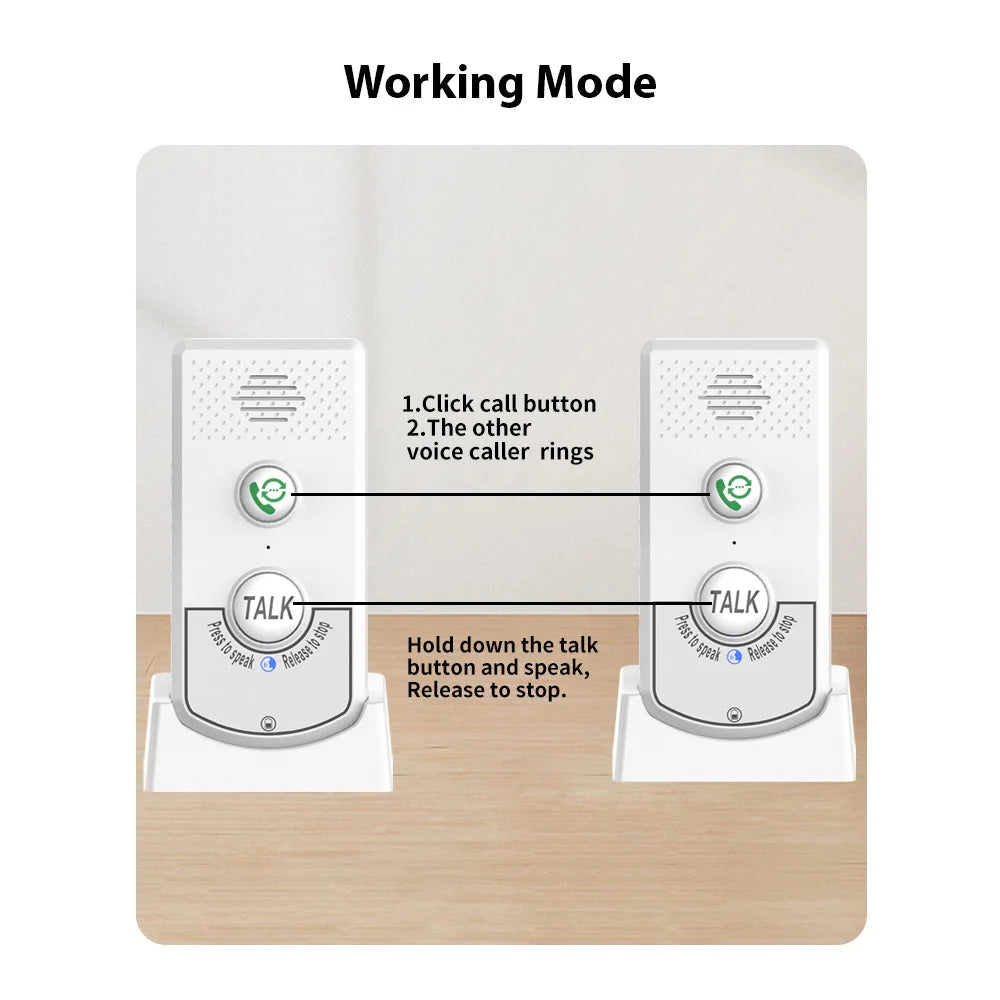 2 Pack Wireless Home Intercom System H8-2T